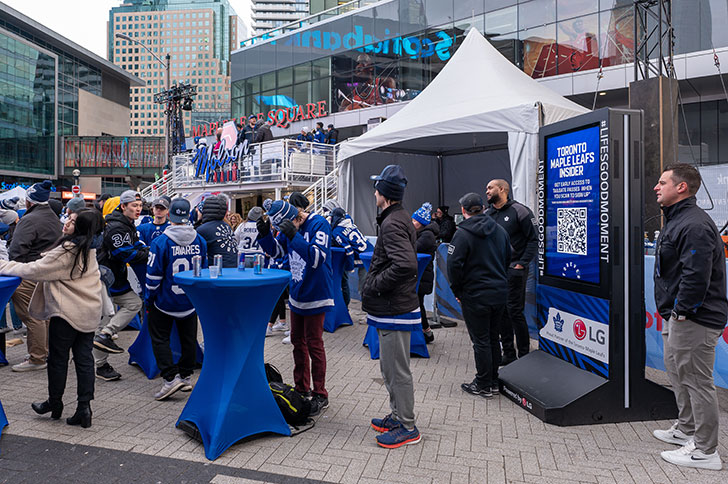 BIG Digital portable digital signage at MLSE’s tailgating experience for the NHL playoffs