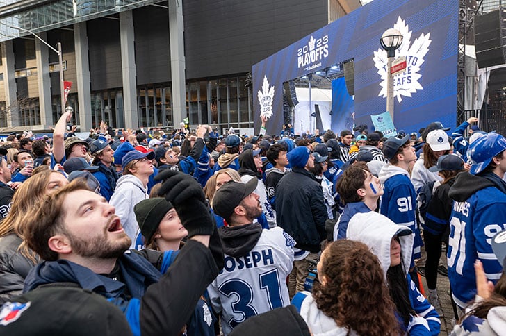Toronto Maple Leafs tailgating event outside Scotiabank Arena