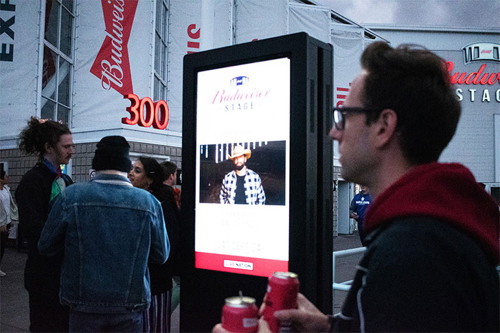 ROLO portable digital billboard rolled out for a concert at Budweiser Stage