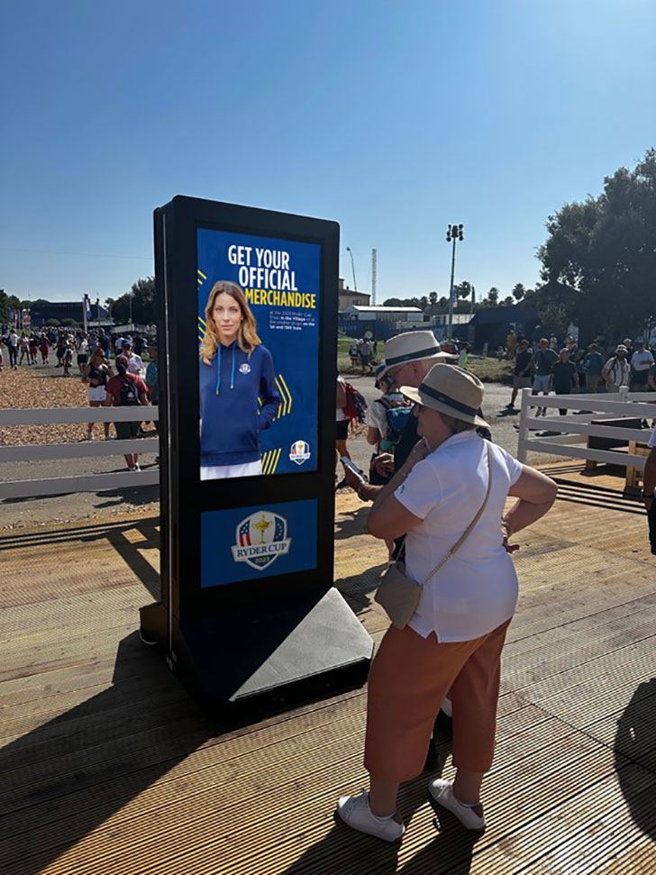 Example of Portable Digital Billboard push to merch sales at sports events