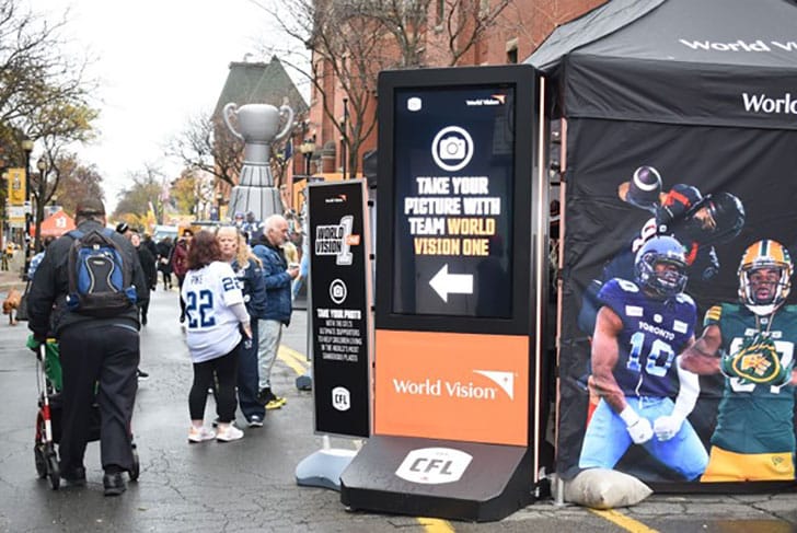 Immersive AR experience for World Vision at the 2023 Grey Cup