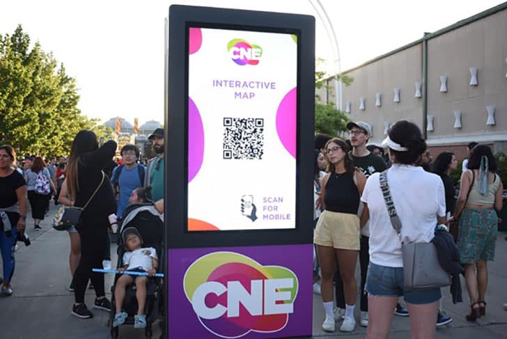 QR code connects to an interactive map at the CNE